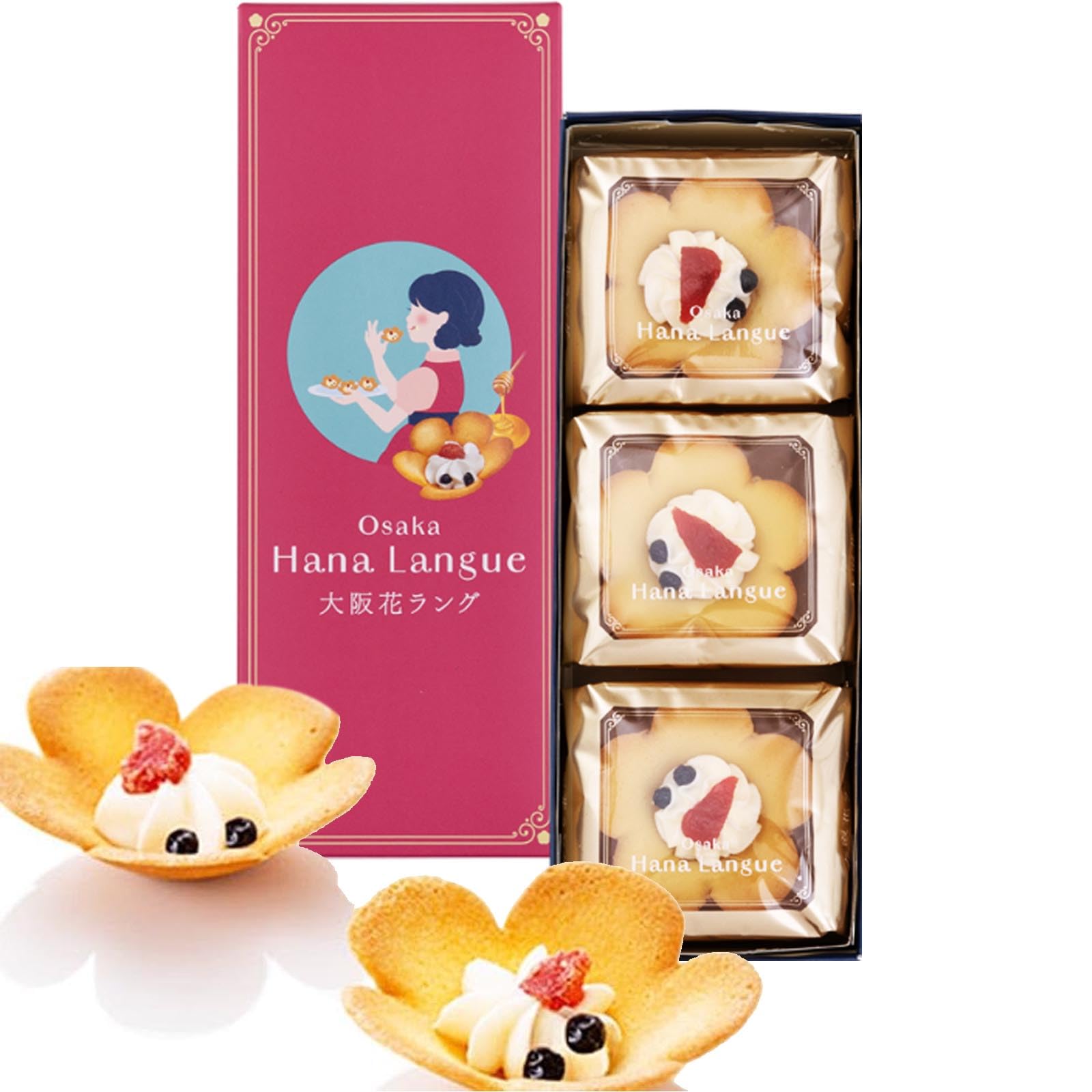 Amazon.co.jp: 大阪 あみだ池大黒 大阪花ラング 3個入 手提げ袋付